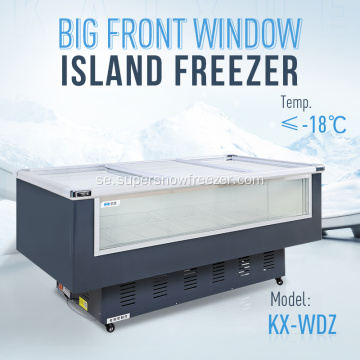 Supermarket Glass Door Kitchen Island Display Freezers